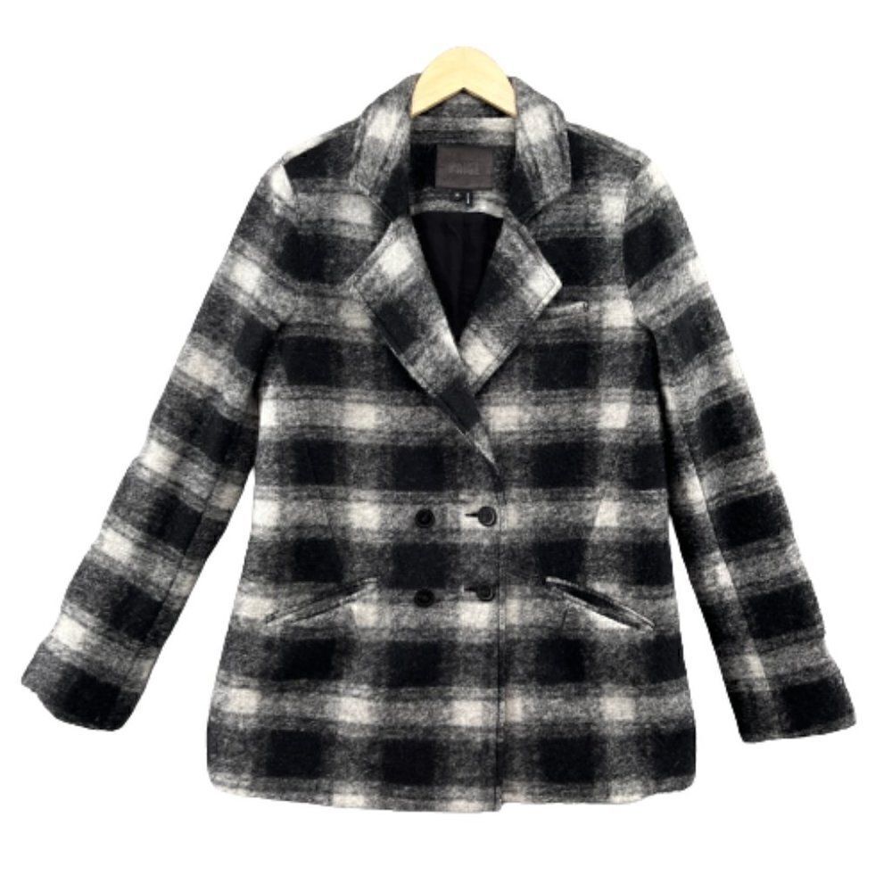Paige Coat Womens Plaid Wool Blend Size Medium